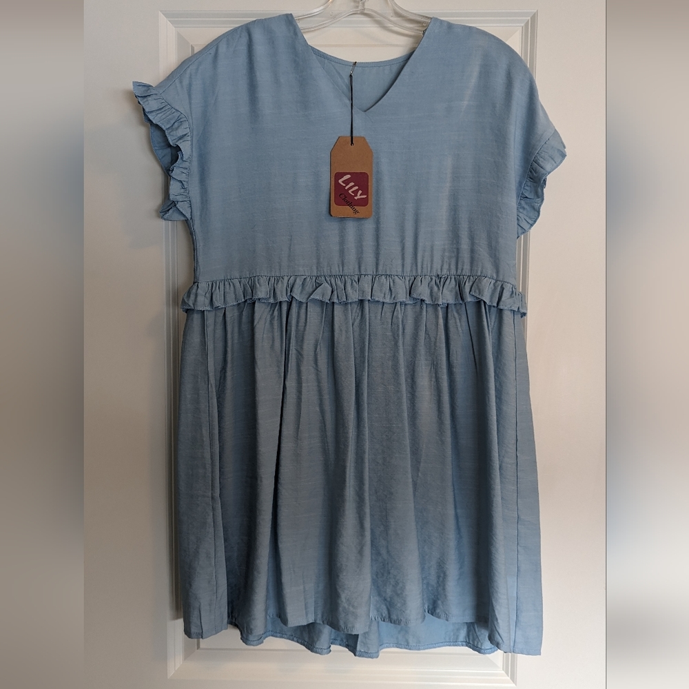 🩵 Freya Shirt Dress Blue - size S, NWOT